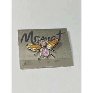 MONET Brooch Bug Multi Color Silver Tone Rhinestones Enamel